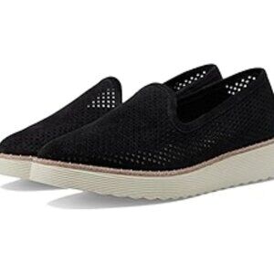 NEW JOHNSTON AND MURPHY Suede Mitzi Perforated Venetian Loafers black for women